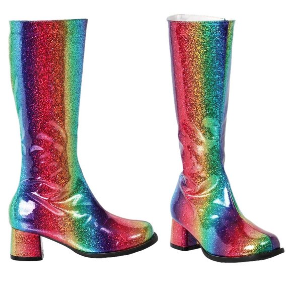 Rainbow glitter Gogo boot 9 New - Picture 2 of 2